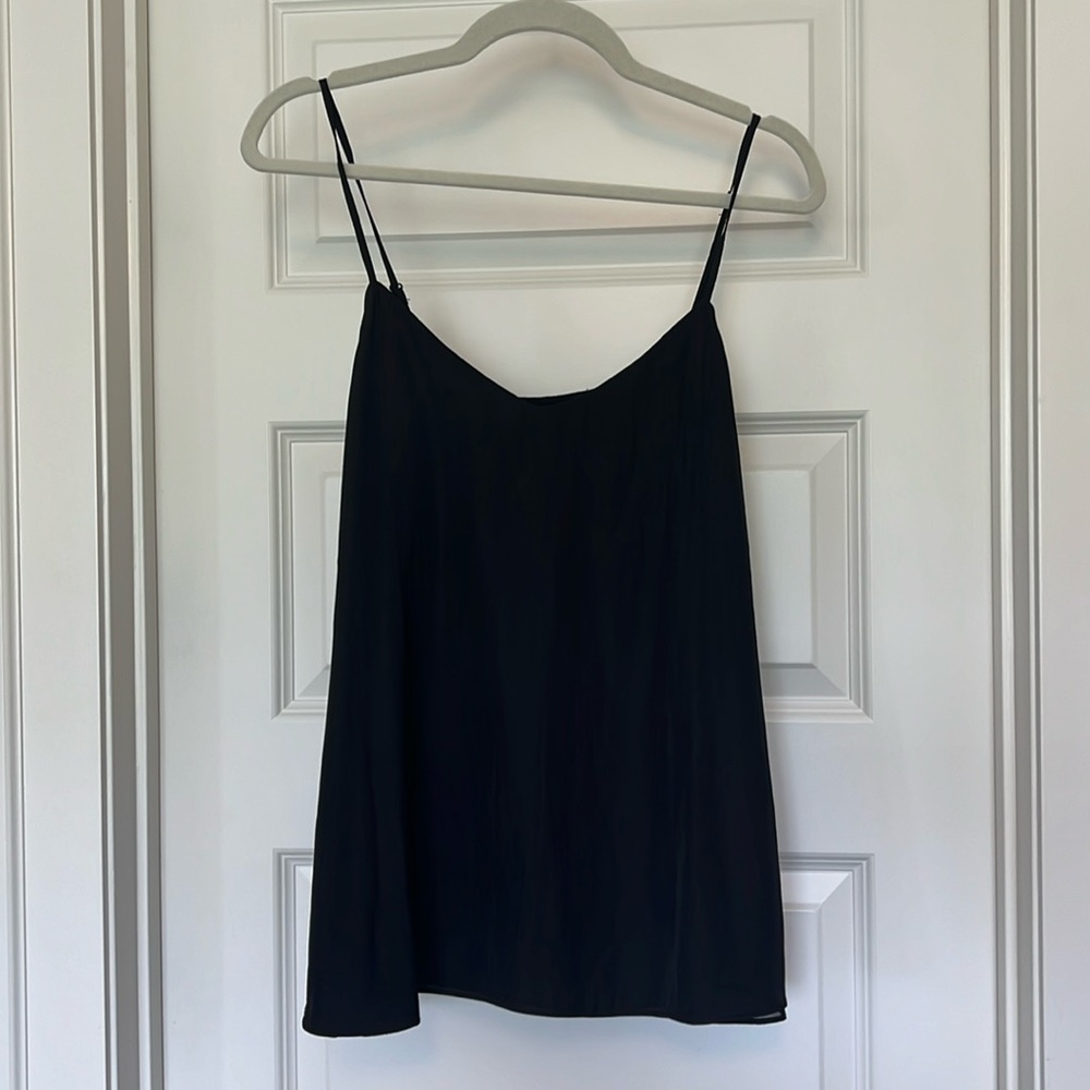 Lola and Sophie New York Black Satin Essential Tank Size L